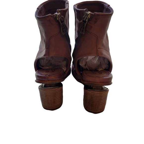 A.S.98 Mauve Open Toe Booties Size 37 - Picture 3 of 10